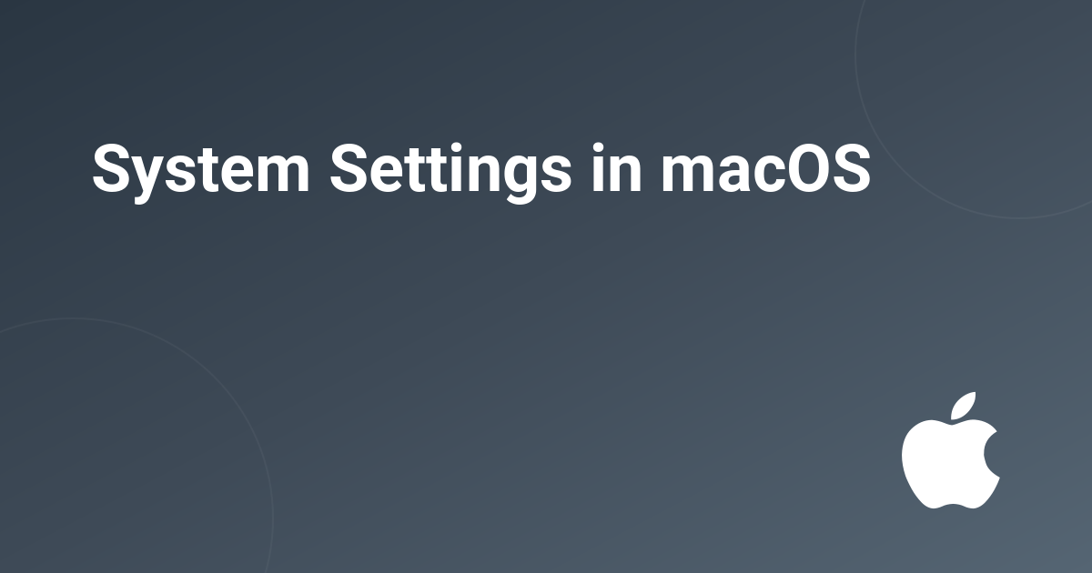 System Settings in macOS