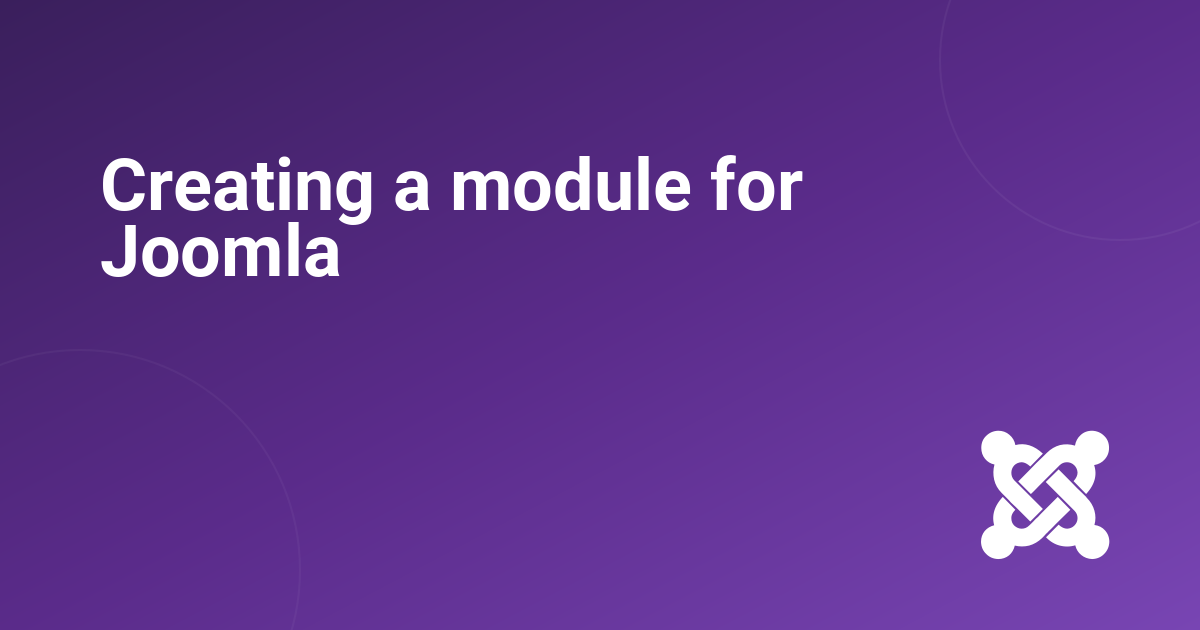 Creating a module for Joomla - ezone