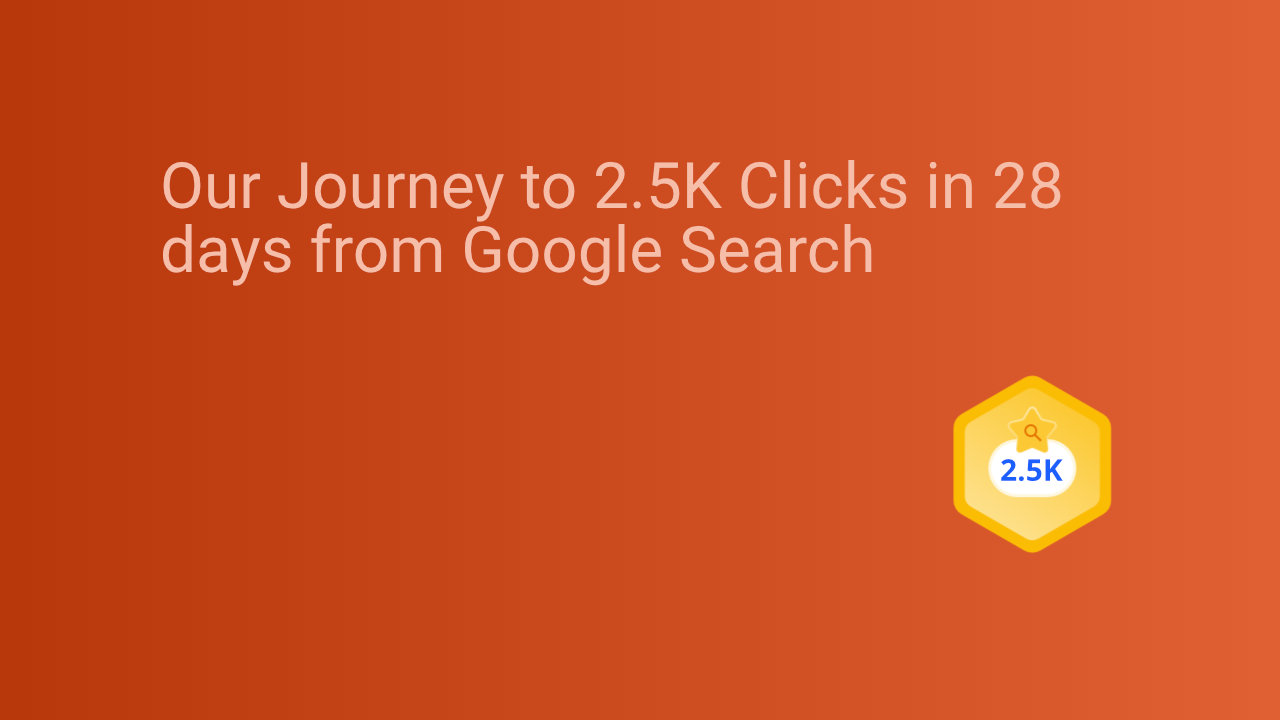 Our Journey to 2.5K Clicks in 28 days from Google Search