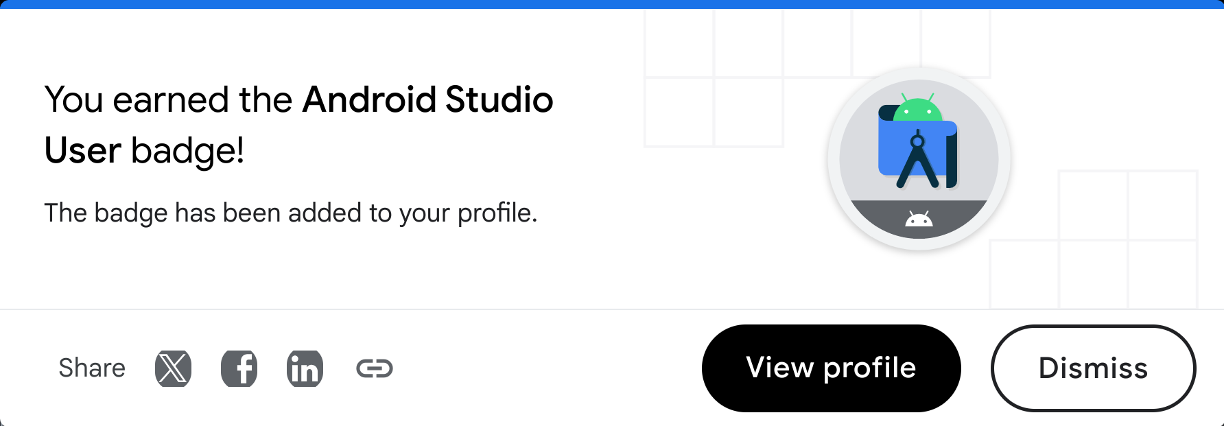 Developer Profile Badge for Android Studio