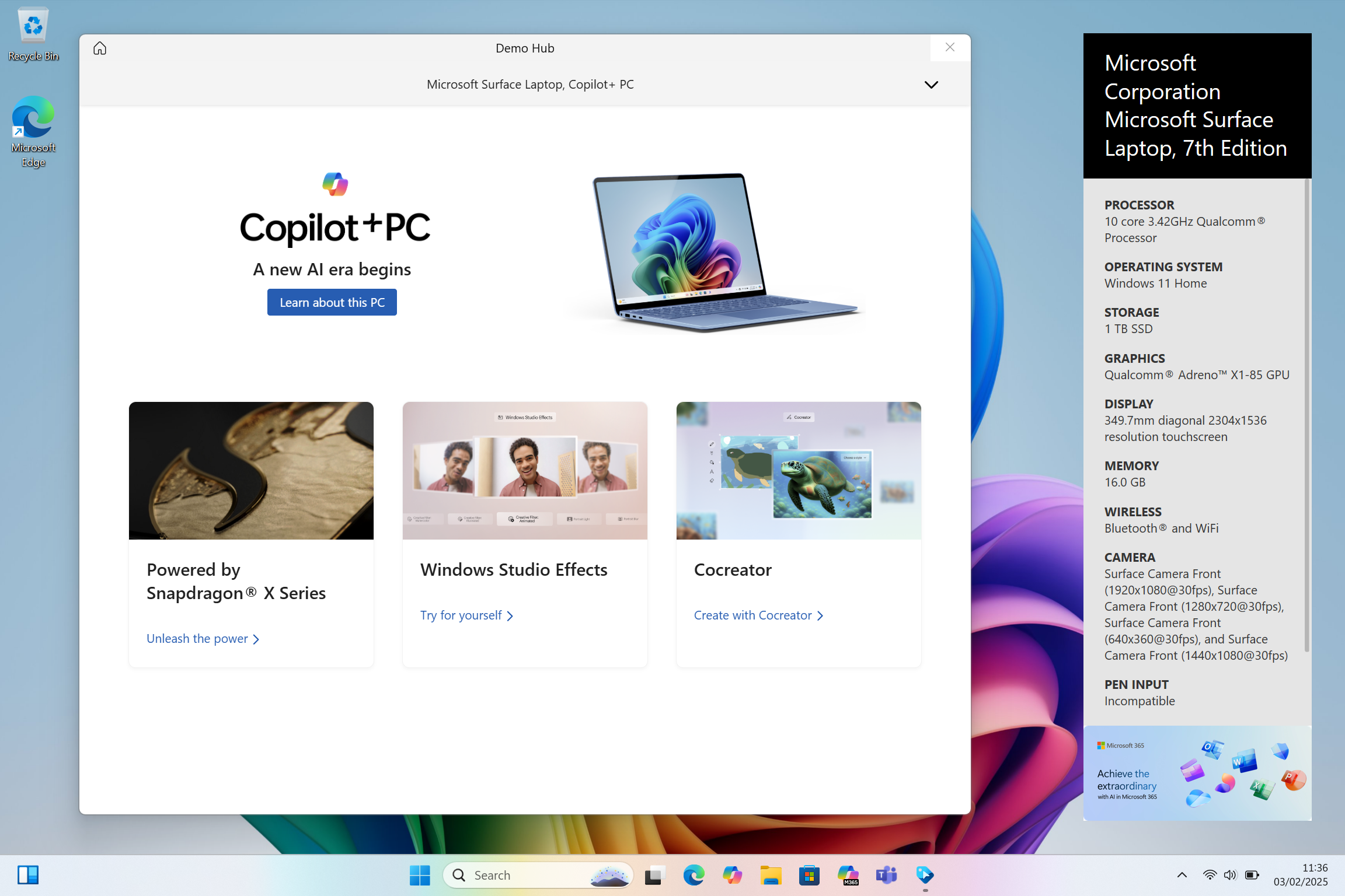 Microsoft Surface - Store Demo Screenshot