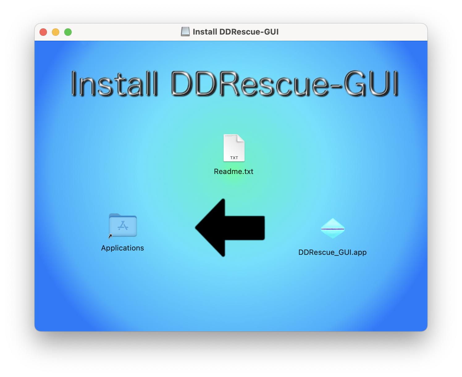 DDRescue-GUI Drag and drop installer