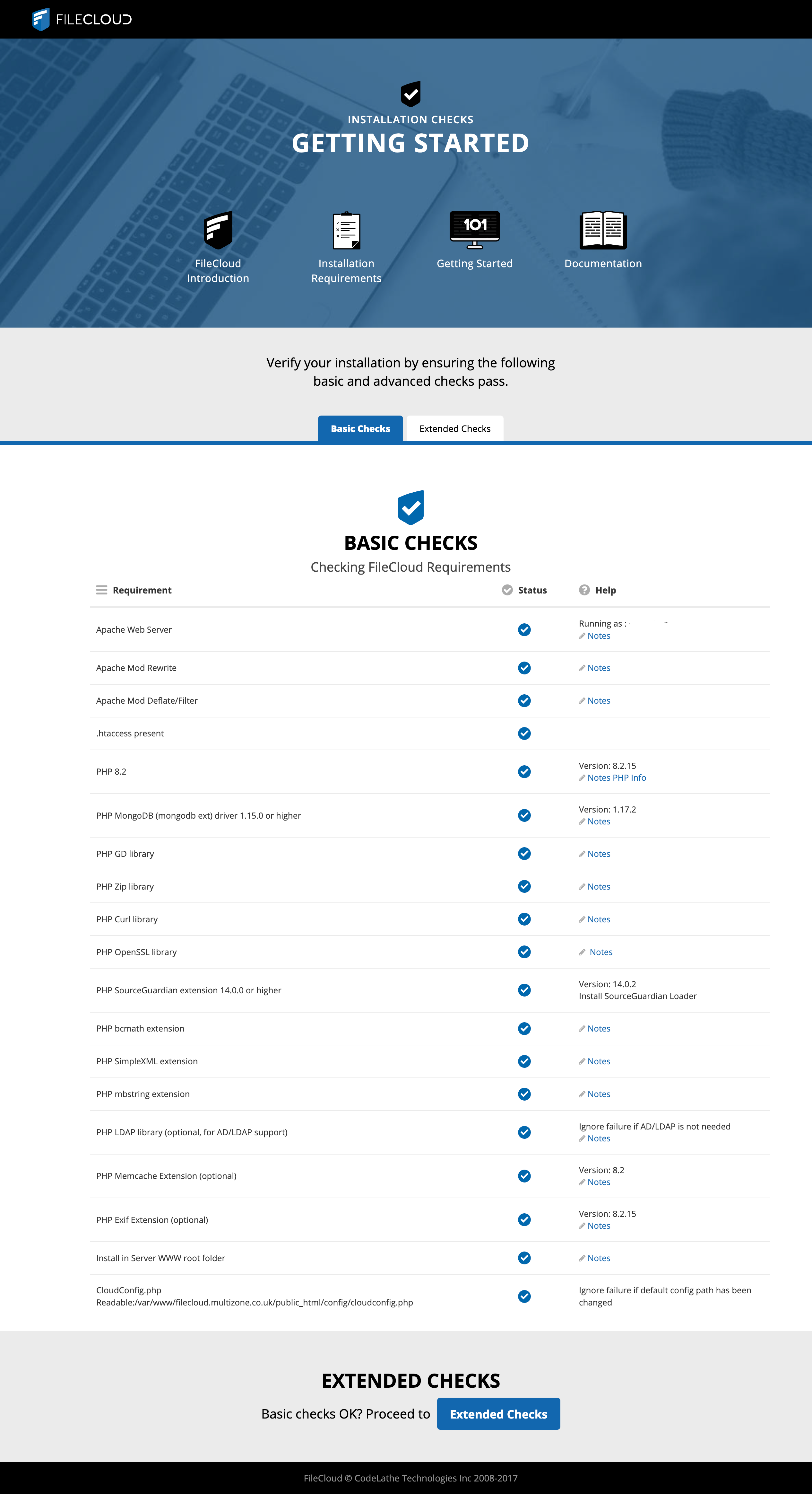 FileCloud Installation verification - Basic Checks