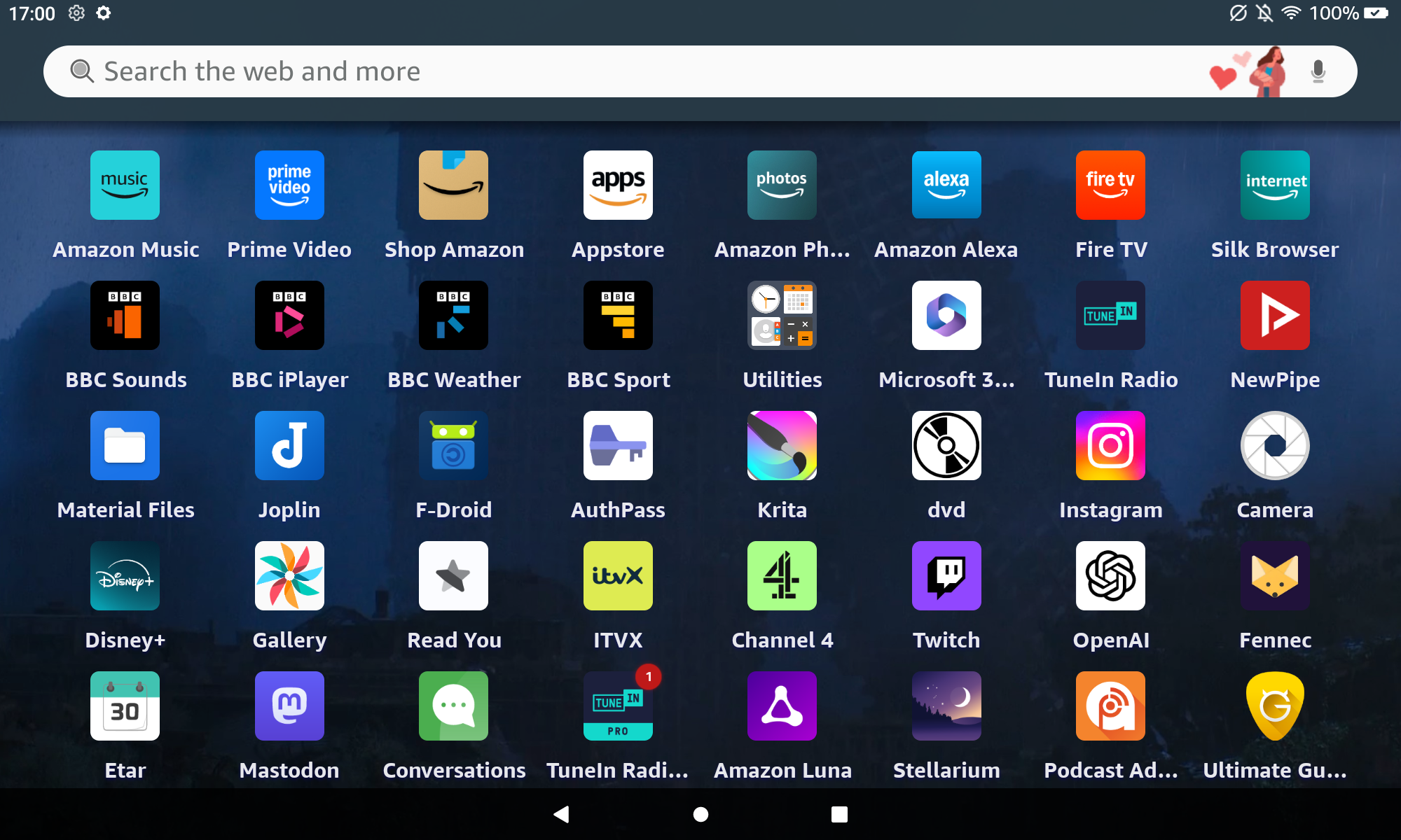Amazon Fire Home Screen - All the apps I found useful