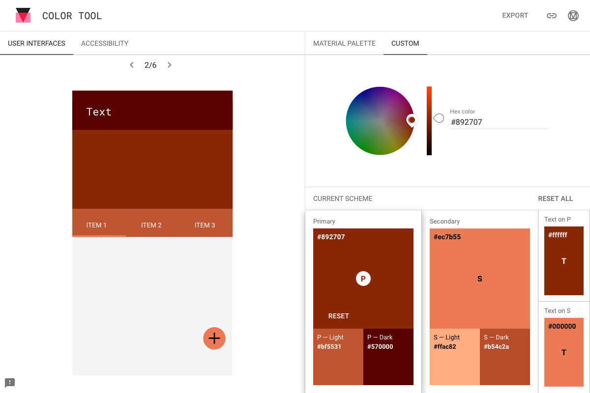 Material Design Colour tool 02