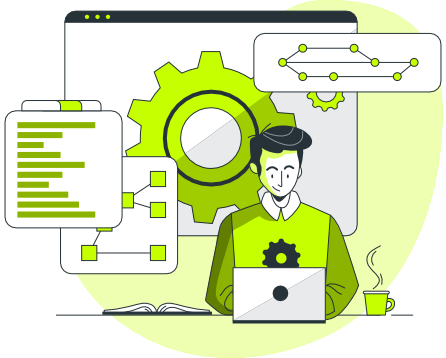 Developer with coffee with distributed version control in their mind