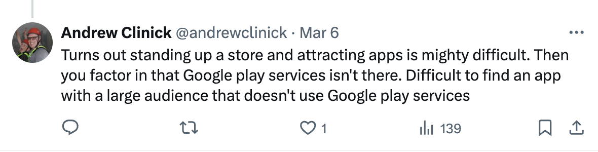 WSA found out too late that Google exert control over Android via Play Services