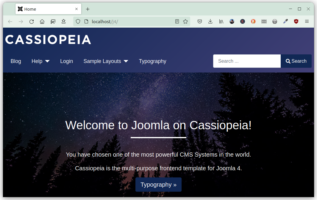 Screenshot of Cassiopeia - The default template for Joomla 4