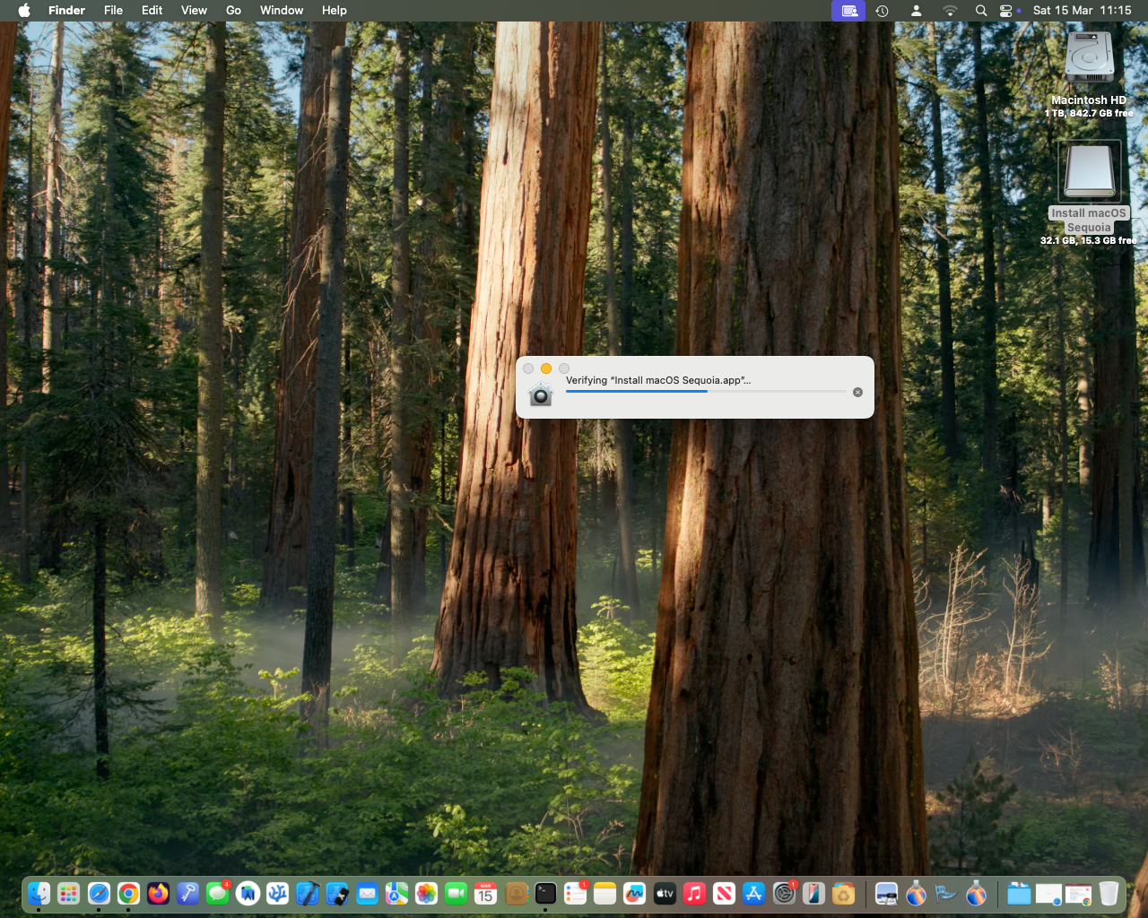 Verifying Install macOS Sequoia app