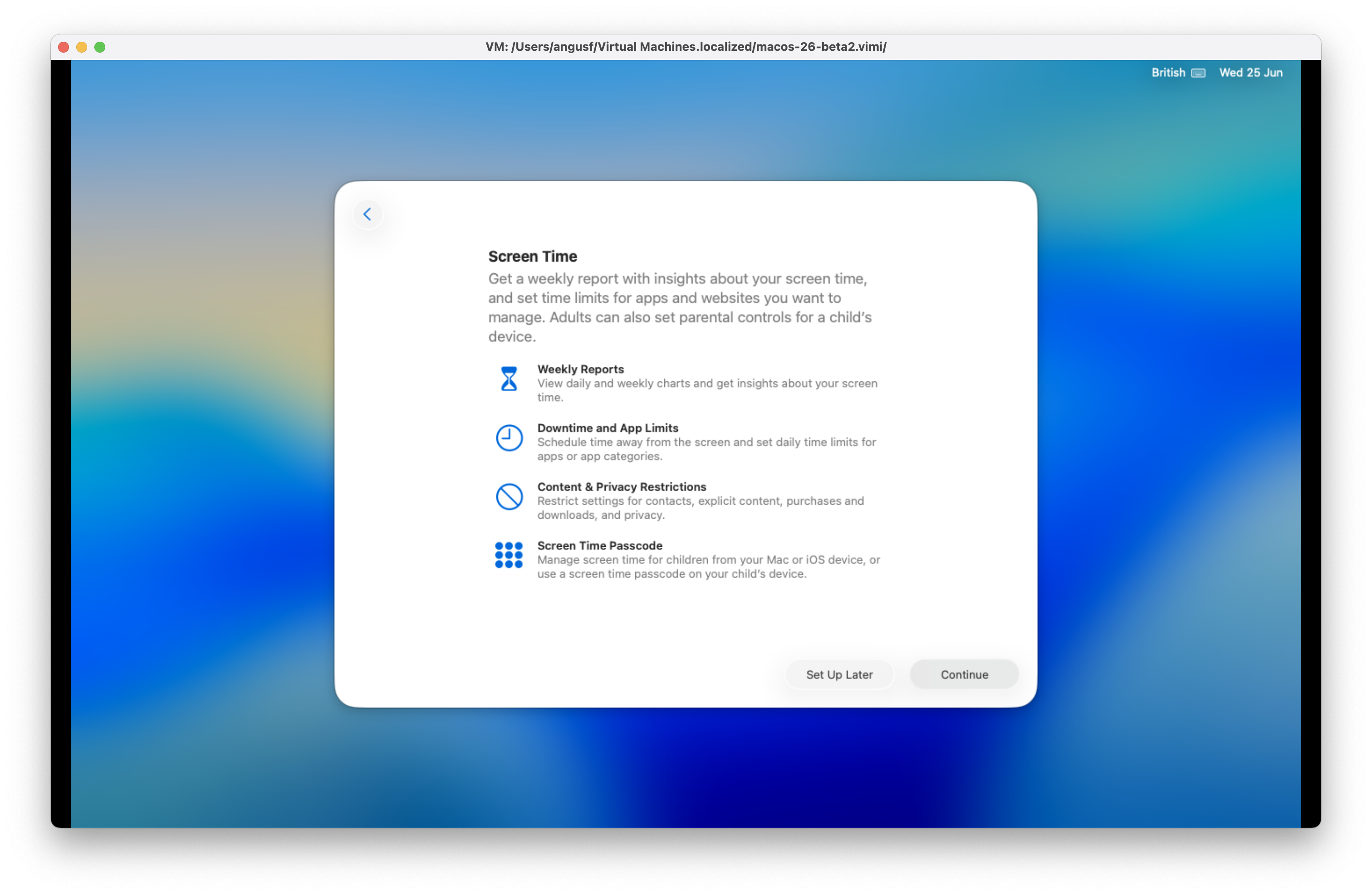 macOS 26 Tahoe Beta 2 - Screen Time