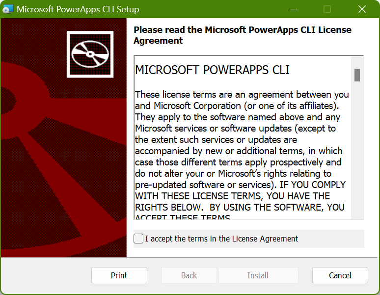 PowerApps CLI installer