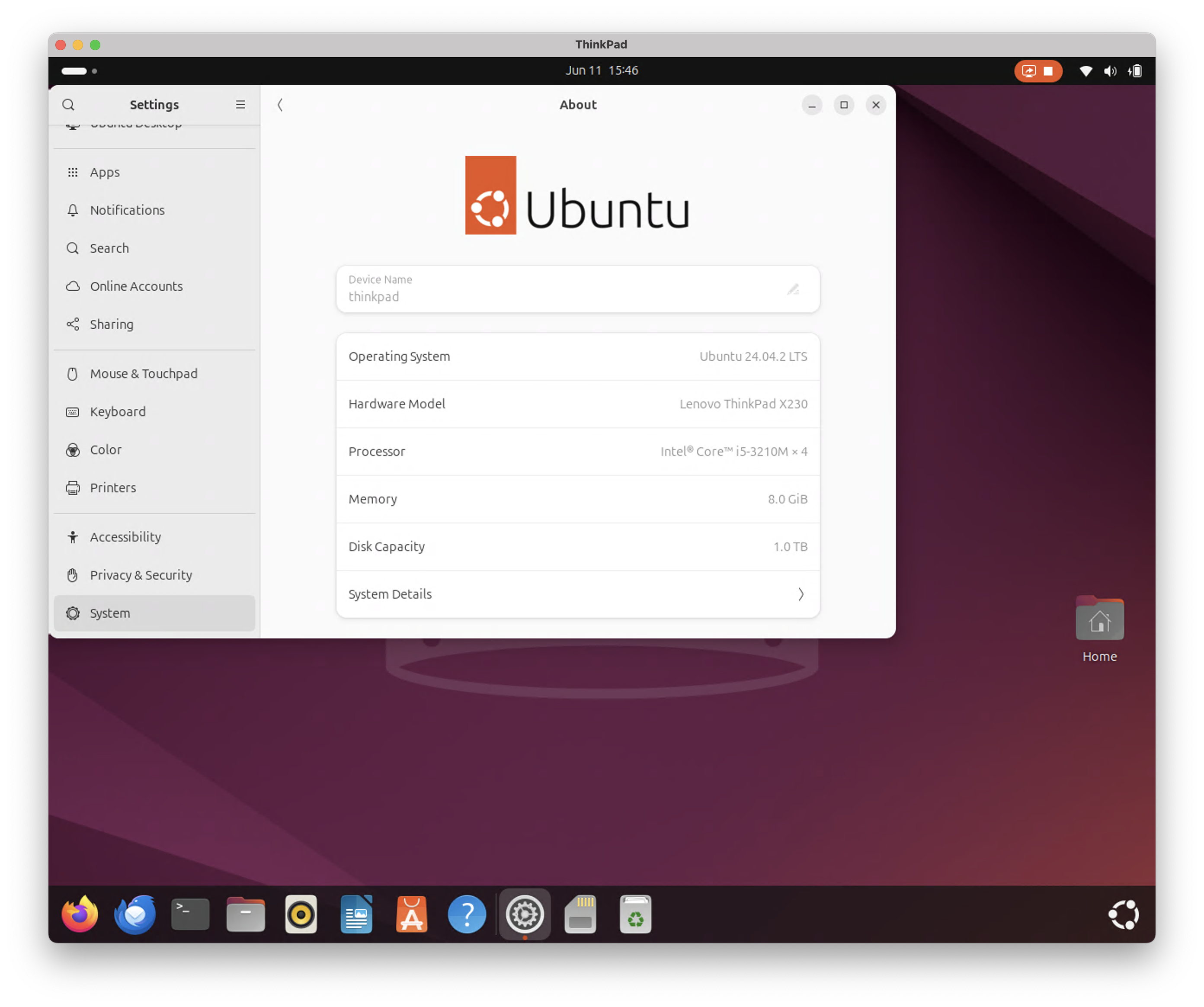 Gnome Remote Desktop System level settings about screenshot