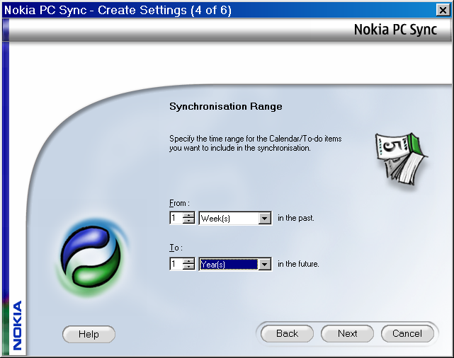Nokia PC Sync - Synchronisation range