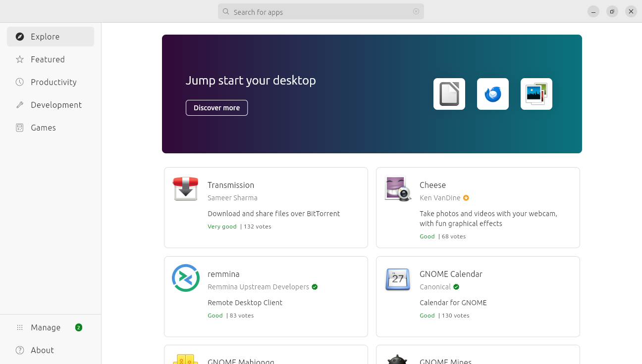 Ubuntu App Center Explore screenshot 24.04