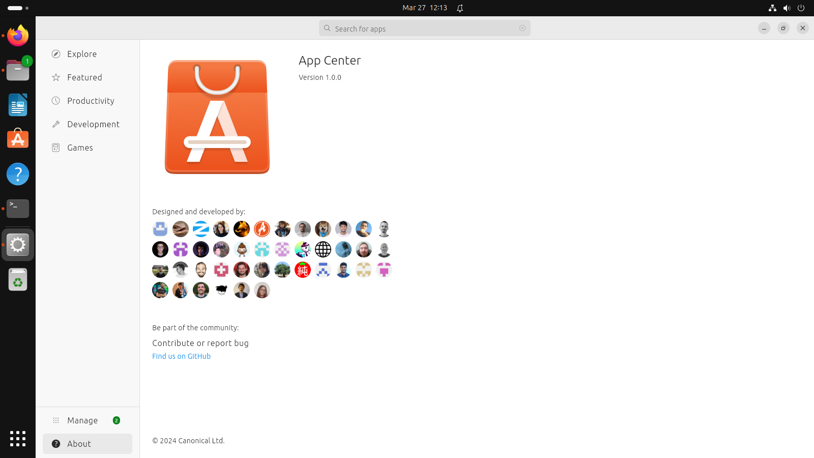 Flutter for Linux compiled local test version of app-center project