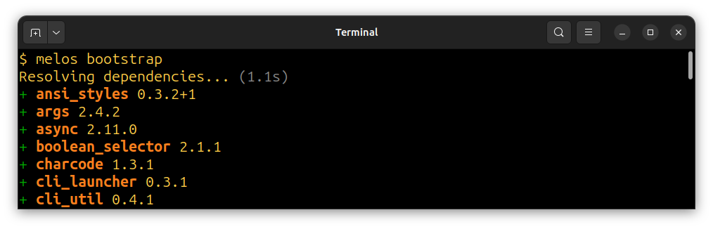 Melos bootstrap - resolving dependencies