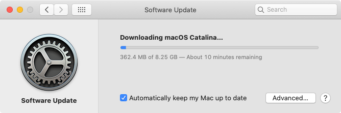 macos Catalina software update