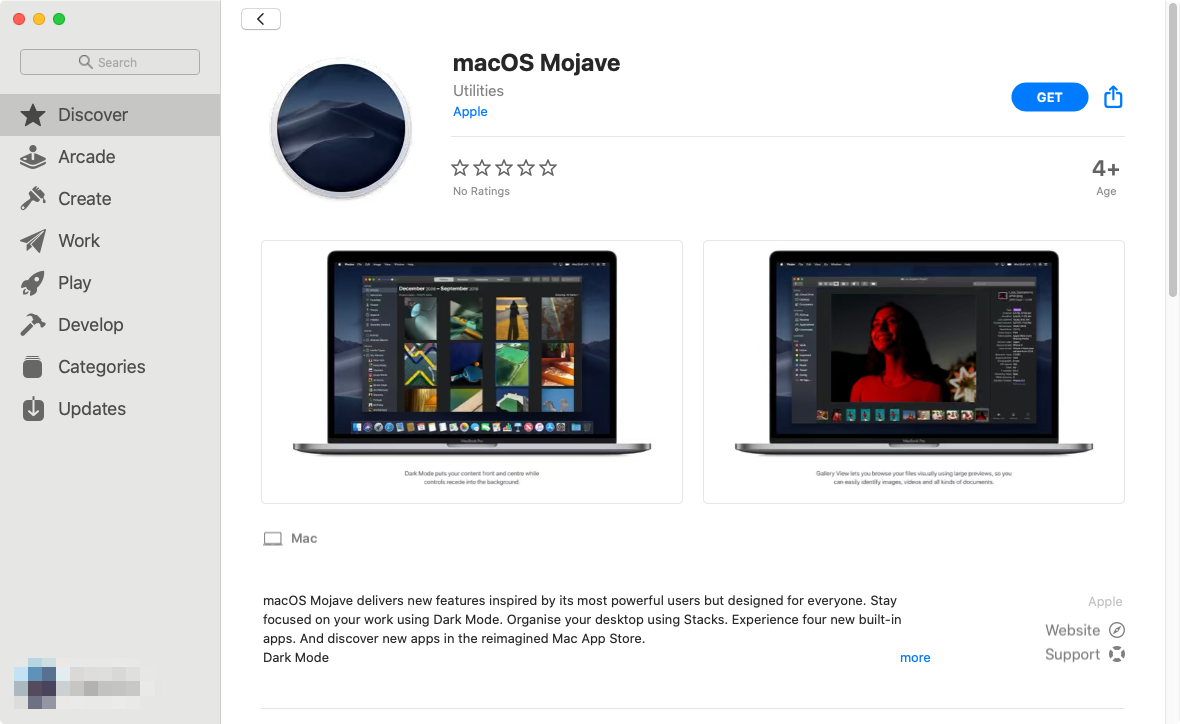 Apple App Store macoS Mojave