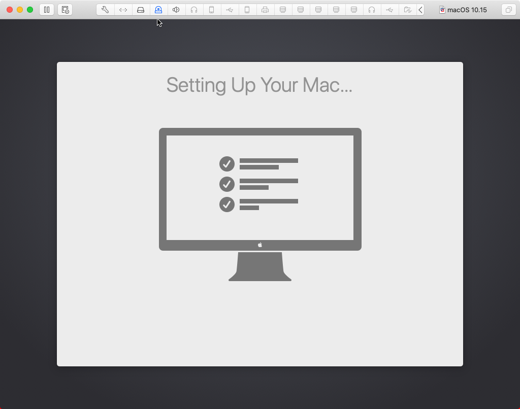 macOS finishing setup screen