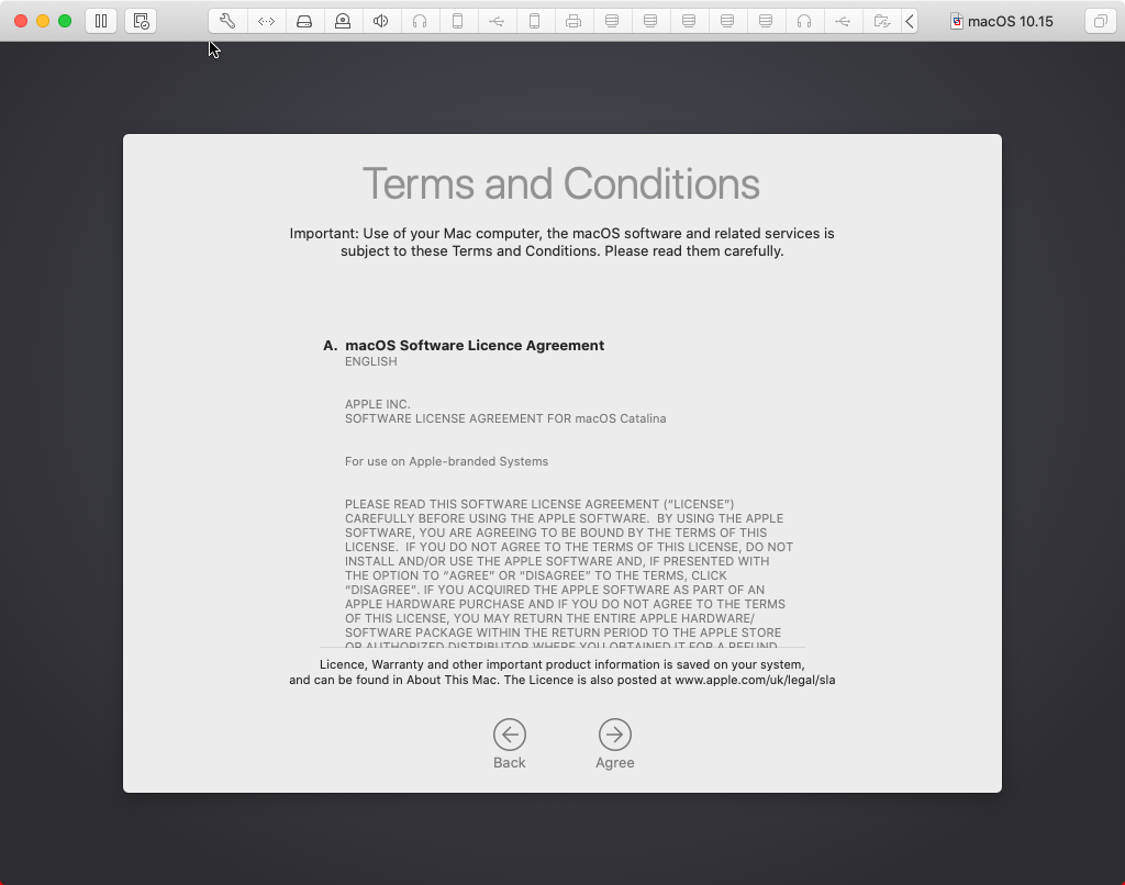 macOS software licence agreement