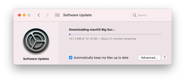 macos Big Sur software update