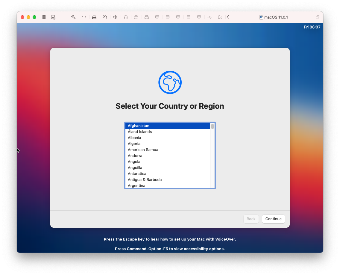 macOS disk installation screen