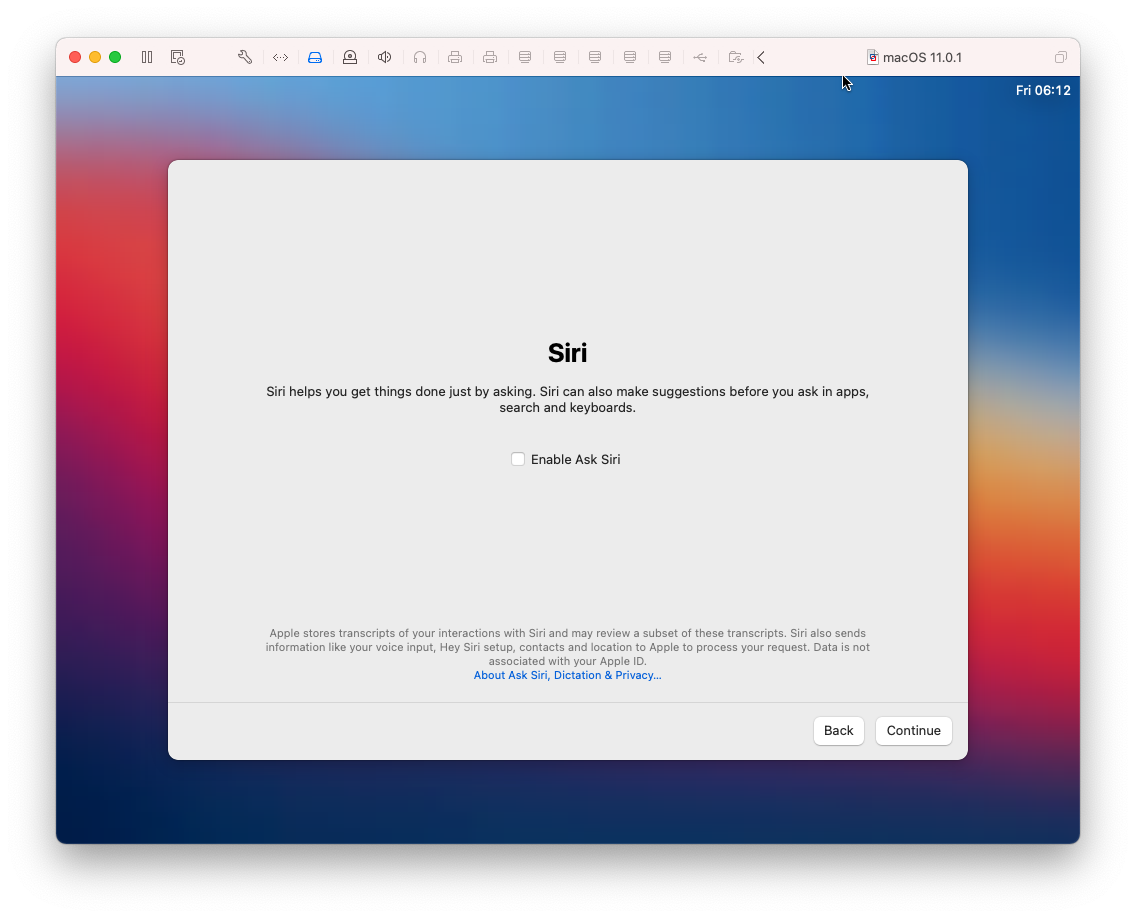 macOS disk installation screen