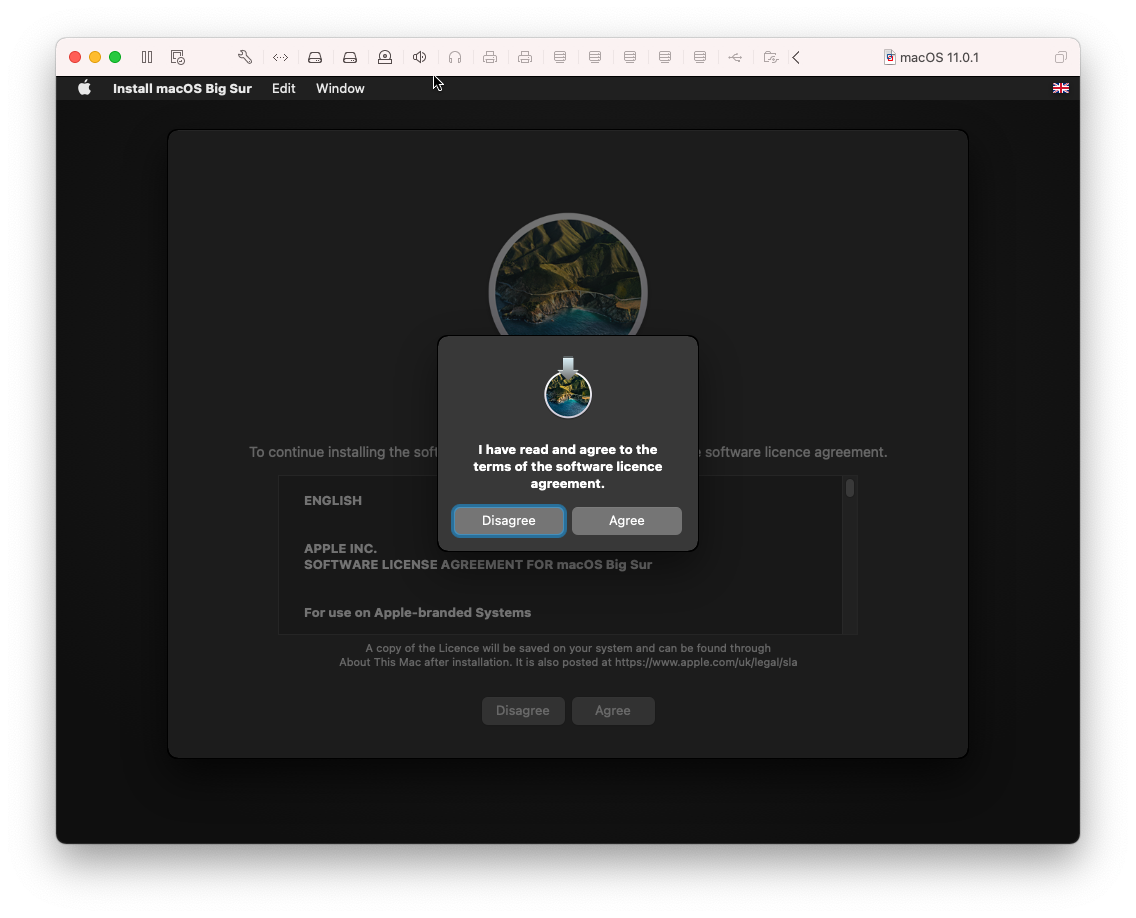 macOS software licence agreement