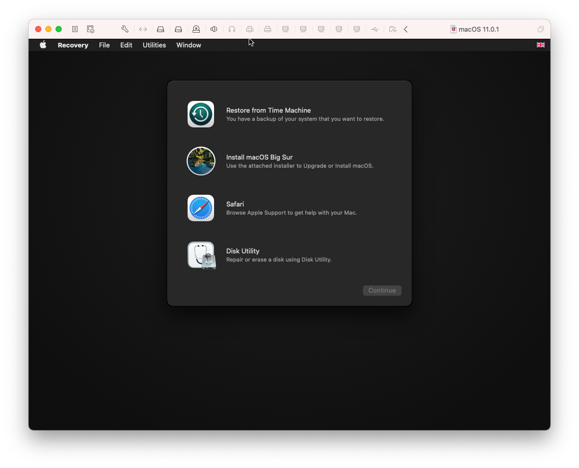 macOS install screen