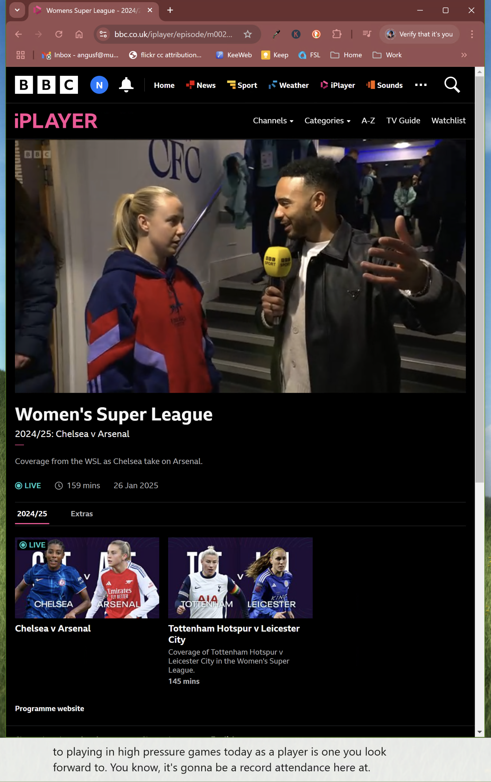 Windows 11 24H2 Live captions on a video feed screenshot