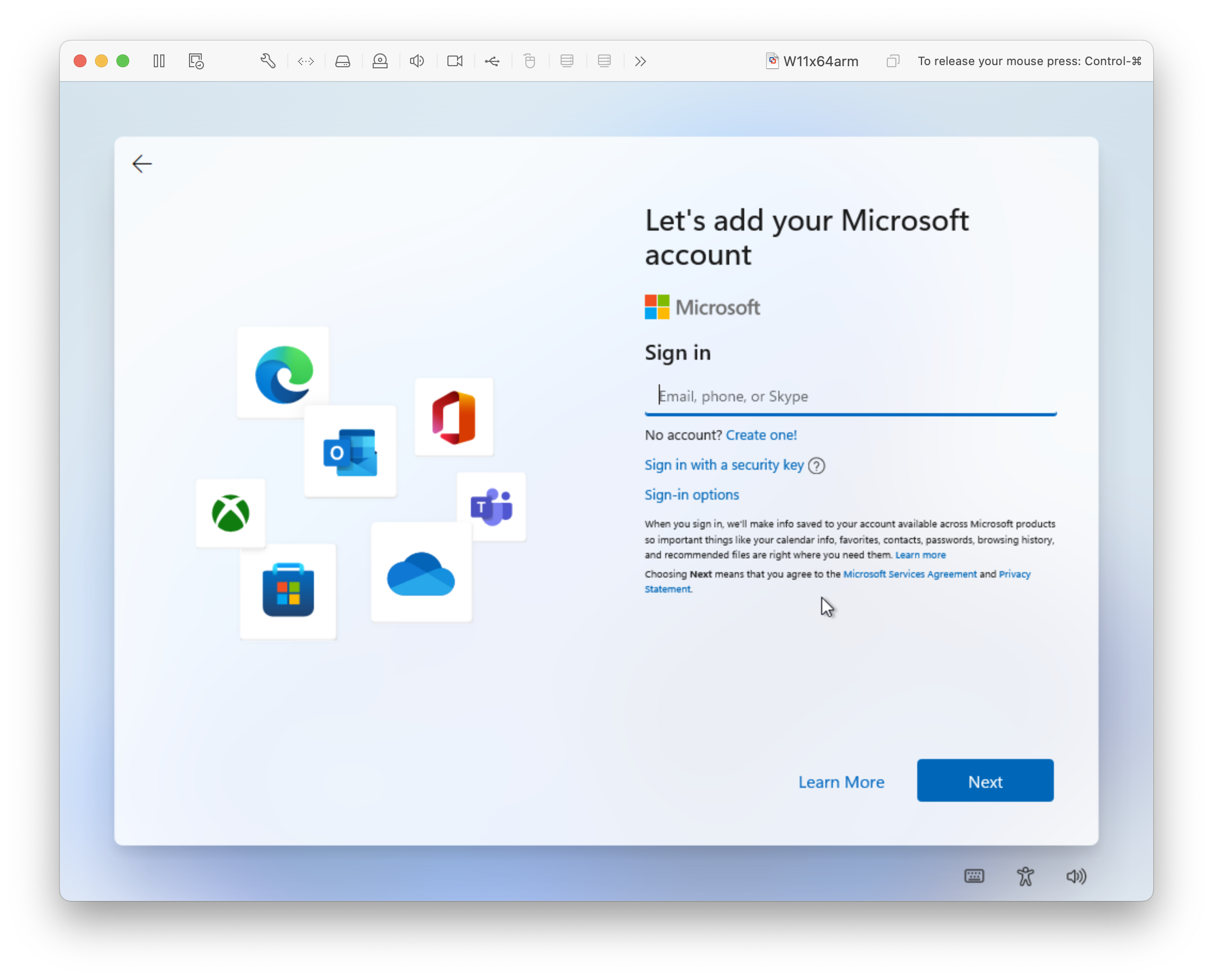 Let's add your Microsoft account