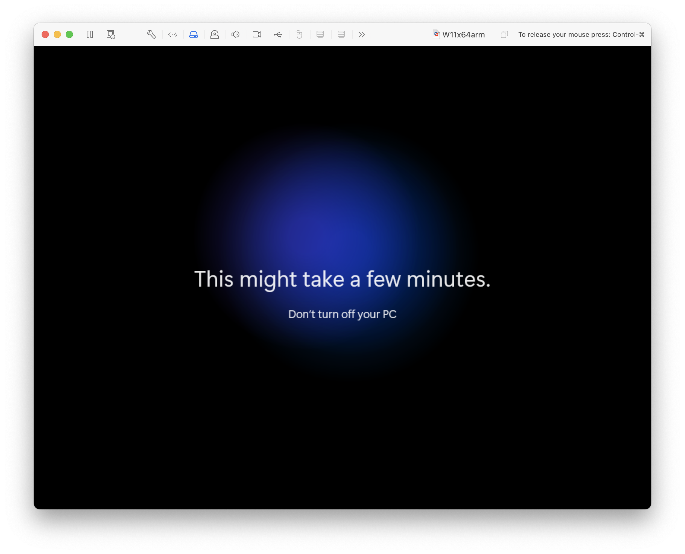 This might take a few minutes.