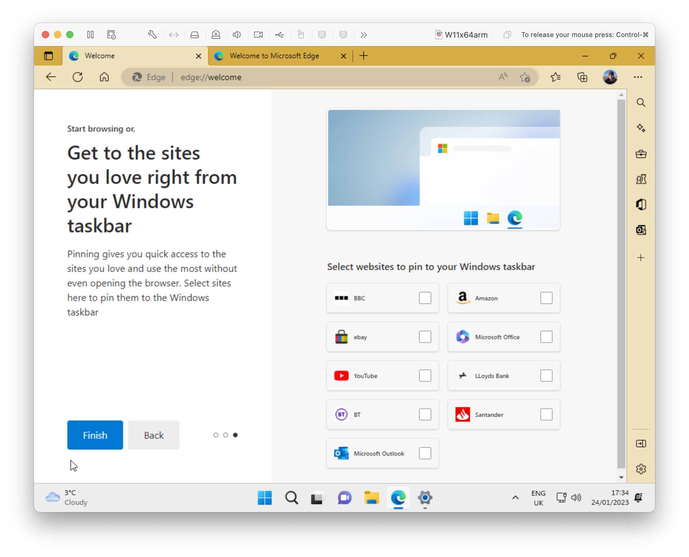 Get to the sites you love right from your Windows taskbar